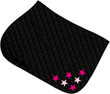 Black saddle cloth, multi-star design in two colours